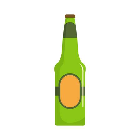 Bottle beer icon. Flat illustration of bottle beer vector icon isolated on white background.のイラスト素材
