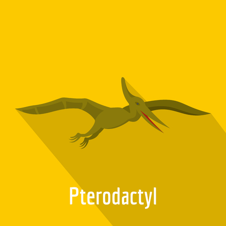 Pterodactyl icon. Flat illustration of pterodactyl vector icon for web.のイラスト素材