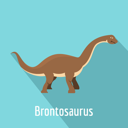 Brontosaurus icon. Flat illustration of brontosaurus vector icon for web.のイラスト素材
