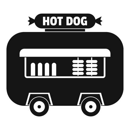 Simple illustration of hot dog shop trailer vector iconのイラスト素材