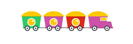Train with cargo icon. Flat illustration of train with cargo vector icon for web.のイラスト素材