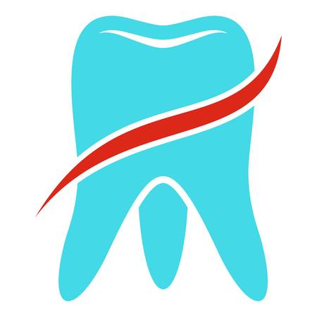 Tooth icon. Flat illustration of tooth vector icon for web.のイラスト素材