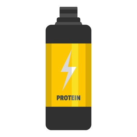 Protein bottle icon. Flat illustration of protein bottle vector icon for web.のイラスト素材
