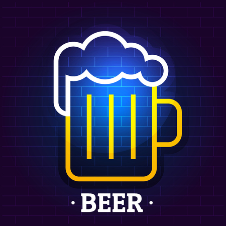 Beer logo. Flat illustration of beer vector logo for webのイラスト素材