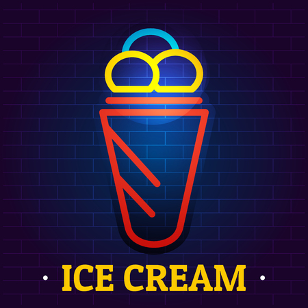 Ice cream signboard logo. Flat illustration of ice cream signboard vector logo for webのイラスト素材
