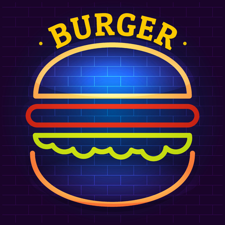 Flat illustration of burger vector for webのイラスト素材