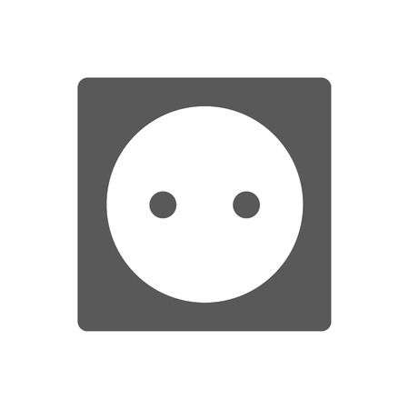 Power socket icon. Black simple illustration of power socket vector icon isolated on white backgroundのイラスト素材