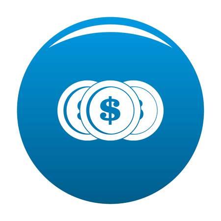 Making coin icon vector blue circle isolated on white background のイラスト素材