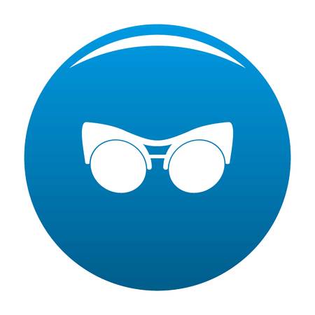Black eyeglasses icon vector blue circle isolated on white background のイラスト素材