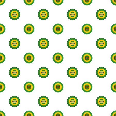 Beer cap pattern seamless in flat style for any designのイラスト素材