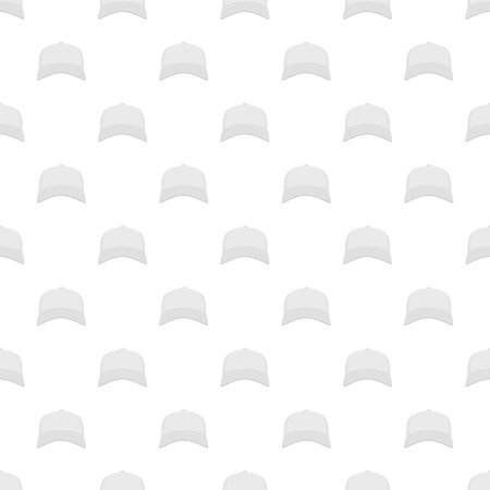 Ilustración de White baseball cap in front pattern seamless in flat style for any design - Imagen libre de derechos