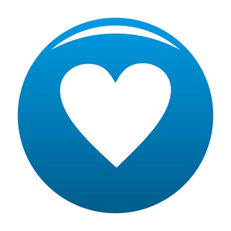 Red heart icon vector blue circle isolated on white background のイラスト素材