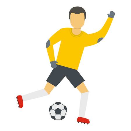 Flat illustration of running goalkeeper vector icon for webのイラスト素材