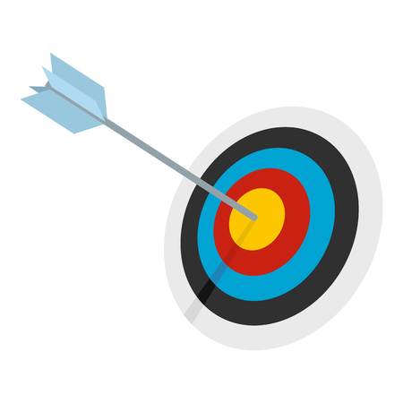 Striped target icon. Flat illustration of striped target vector icon for webのイラスト素材