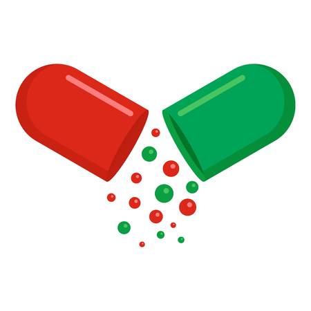 Opened capsule icon. Cartoon illustration of opened capsule vector icon for webのイラスト素材