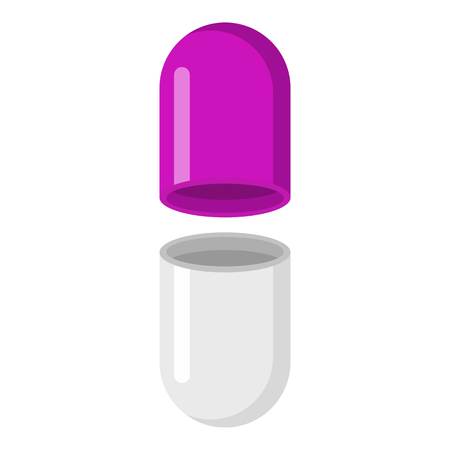 Empty capsule icon. Cartoon illustration of empty capsule vector icon for webのイラスト素材