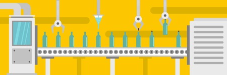 Bottle plant banner. Flat illustration of bottle plant vector banner for webのイラスト素材