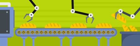 Bakery plant banner. Flat illustration of bakery plant vector banner for webのイラスト素材