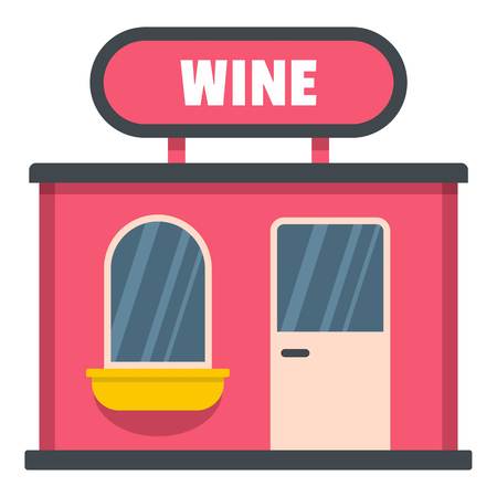 Wine shop icon. Flat illustration of wine shop vector icon for webのイラスト素材
