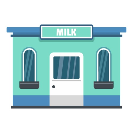 Milk shop icon. Flat illustration of milk shop vector icon for webのイラスト素材