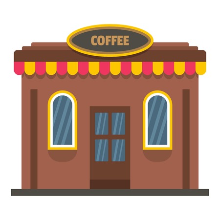 Coffee shop icon. Flat illustration of coffee shop vector icon for webのイラスト素材