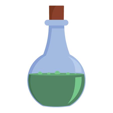 Round flask icon. Cartoon illustration of round flask vector icon for webのイラスト素材