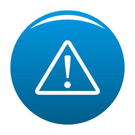 Warning sign icon vector blue circle isolated on white backgroundのイラスト素材