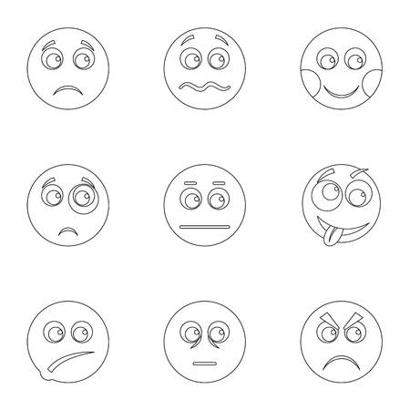 Appearance icons set. Outline set of appearance vector icons for web isolated on white backgroundのイラスト素材