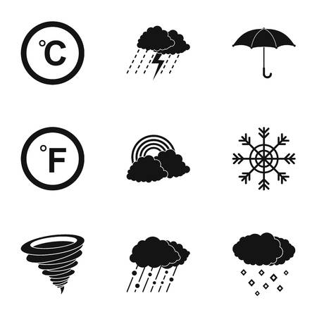 Hydrometcentre icons set. Simple set of hydrometcentre vector icons for web isolated on white backgroundのイラスト素材