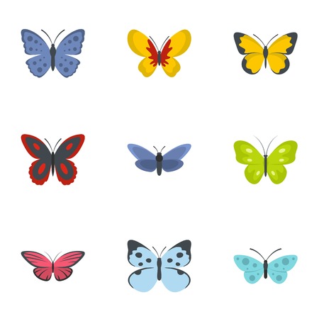 Colorful Butterfly icons setのイラスト素材