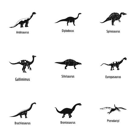 Dinosaurs icons setのイラスト素材