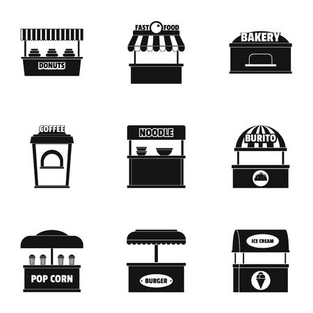 Food shop icons setのイラスト素材