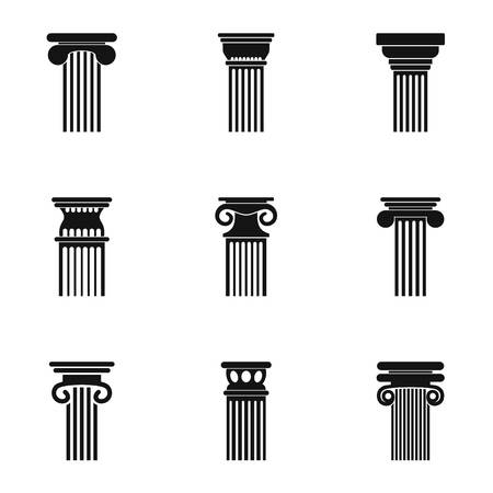 Tower icons set. Simple set of 9 tower vector icons for web isolated on white background.のイラスト素材