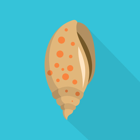 Sea shell icon. Flat illustration of sea shell vector iconのイラスト素材