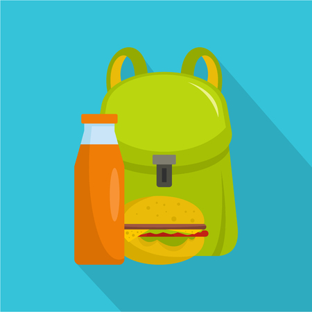 School lunch icon. Flat illustration of school lunch vector icon for webのイラスト素材