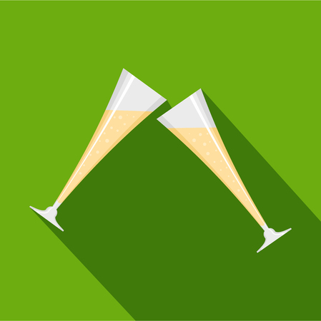 Touching glass icon. Flat illustration of touching glass vector icon for webのイラスト素材