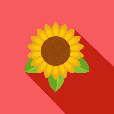 Sunflower leaf icon. Flat illustration of sunflower leaf vector icon for webのイラスト素材