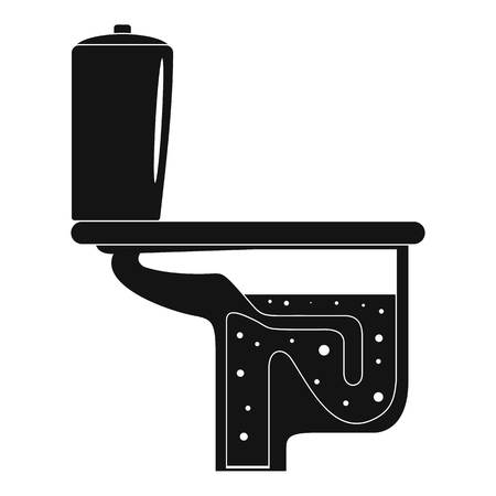 Toilet sewage graphic element on black and white Illustration.のイラスト素材