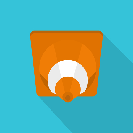Flat illustration of cone with long shadow  icon for web.のイラスト素材