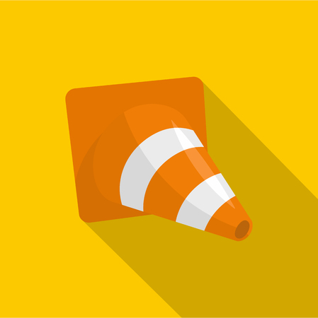 Construction cone icon, flat illustration for web.のイラスト素材