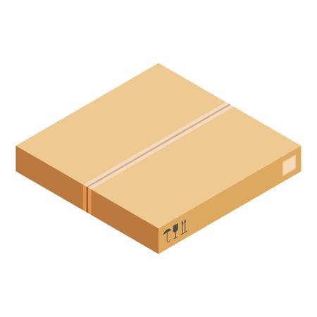 Packaging box icon. Isometric illustration of packaging box vector icon for webのイラスト素材