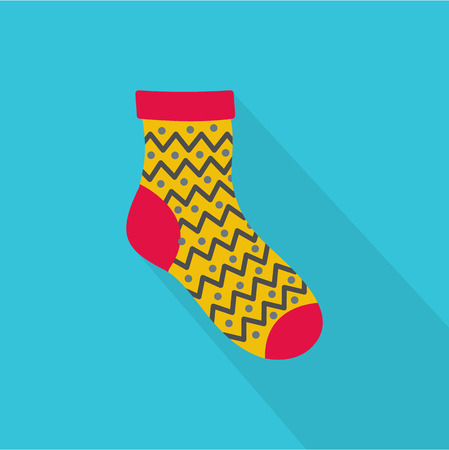 Ornament sock icon. Flat illustration of ornament sock vector icon for webのイラスト素材