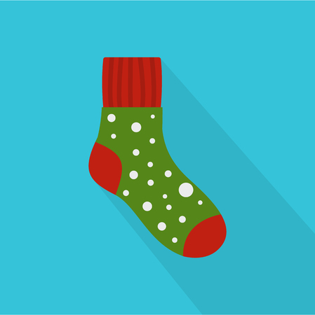Fluffy sock icon. Flat illustration of fluffy sock vector icon for webのイラスト素材