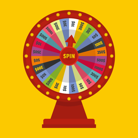 Casino wheel icon. Flat illustration of casino wheel vector icon for webのイラスト素材