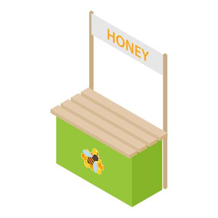 Honey kiosk icon. Isometric illustration of honey kiosk vector icon for webのイラスト素材