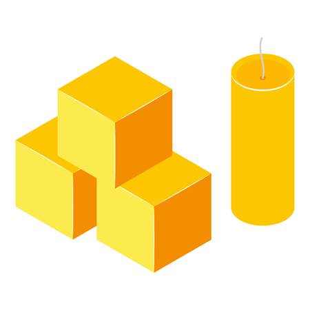 Honey cube icon. Isometric illustration of honey cube vector icon for webのイラスト素材