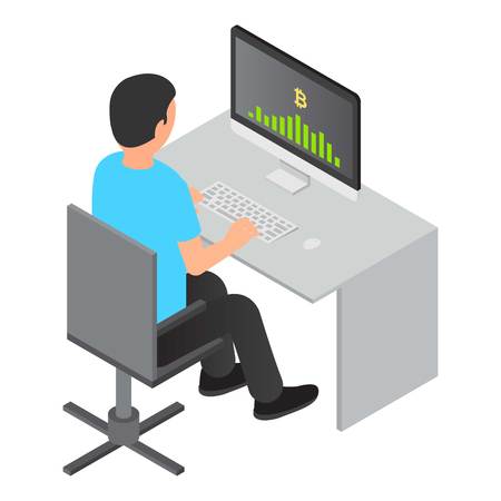 Manager icon. Isometric illustration of manager vector icon for webのイラスト素材