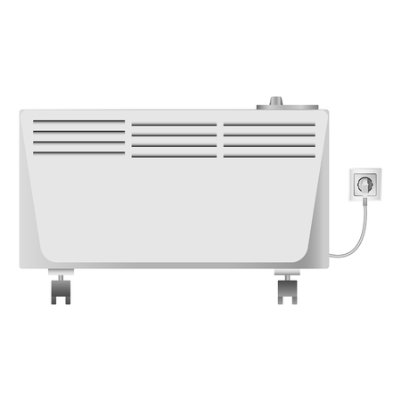 Heater equipment mockup. Realistic illustration of heater equipment vector mockup for webのイラスト素材