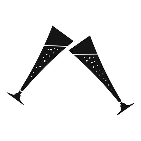 Touching glass icon. Simple illustration of touching glass vector icon for webのイラスト素材
