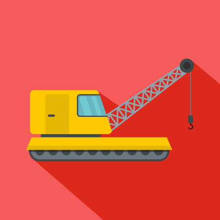 Bulldozer icon. Flat illustration of bulldozer vector icon for webのイラスト素材